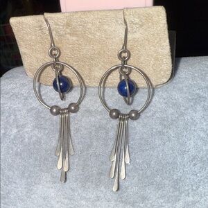 Elegant Silver and Blue Dangle Earrings